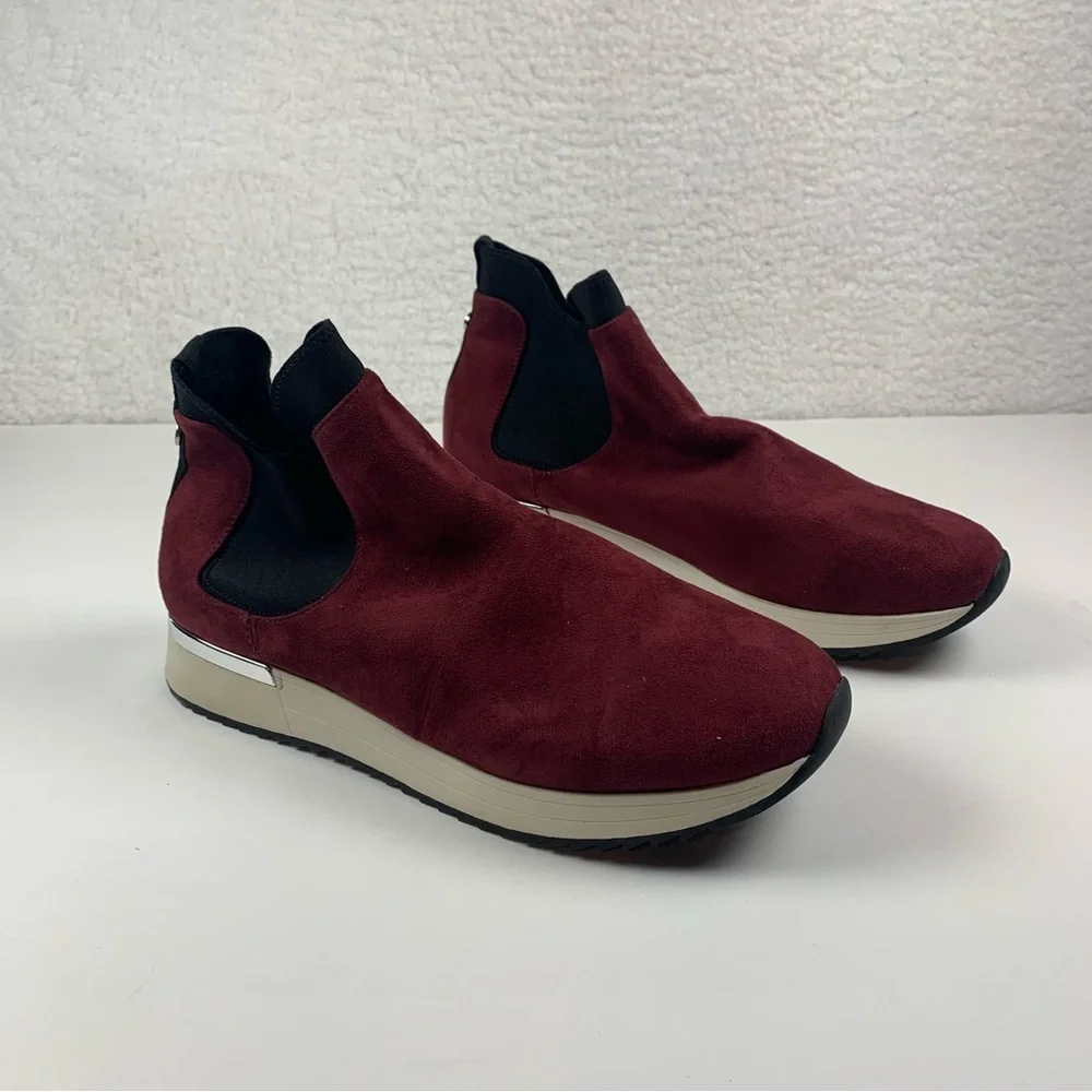 Kenneth Cole Reaction Boots Size 10 Womens Cameron Jogger Chelsea Boots Burgundy